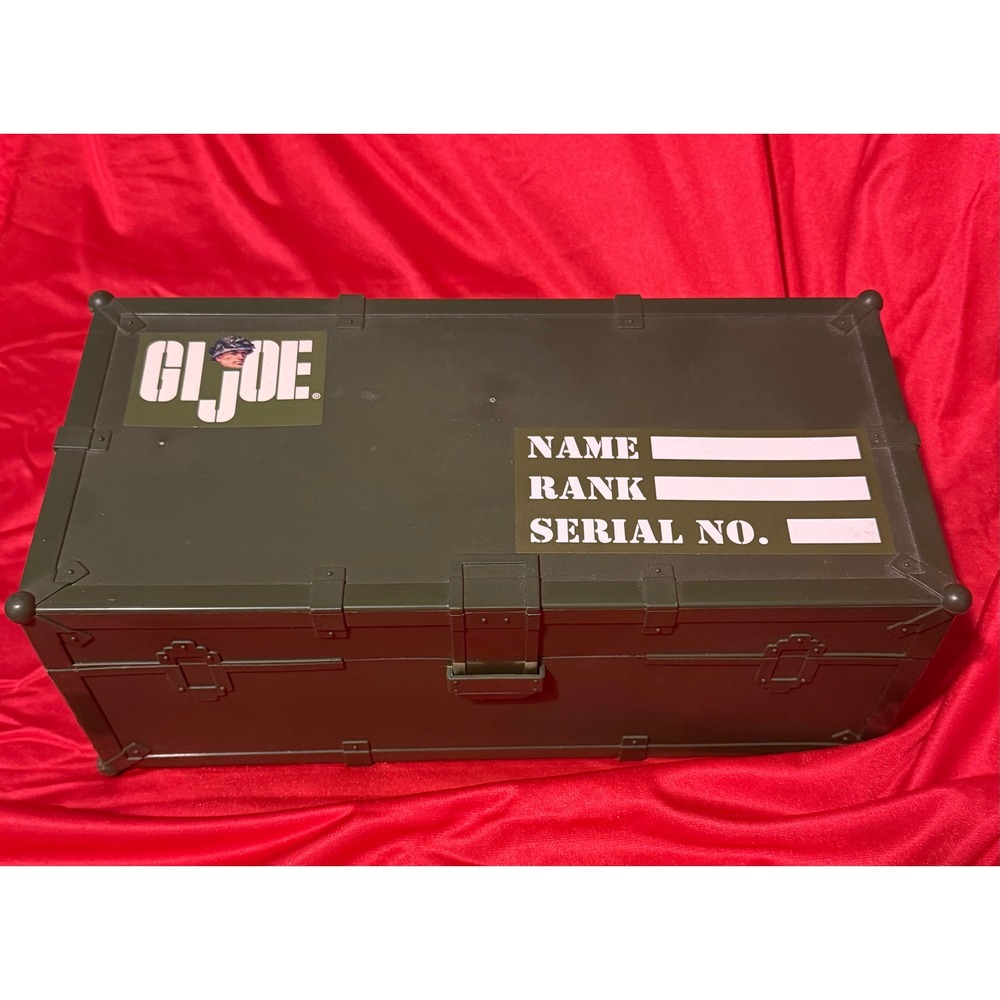 Vtg 1993 GI Joe Footlocker Action Figure Storage Case Olive Green Trunk / Tray